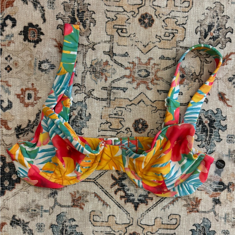 Colorful Floral Bikini Top
